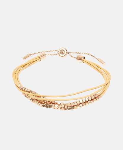 Fossil kožený náramek Růžově zlatá 1