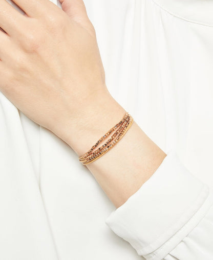 Fossil kožený náramek Růžově zlatá 3