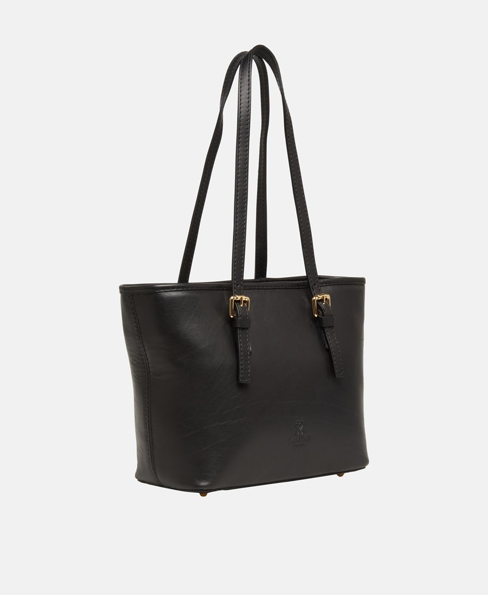 Santini Firenze kožená kabelka shopper Černá 1