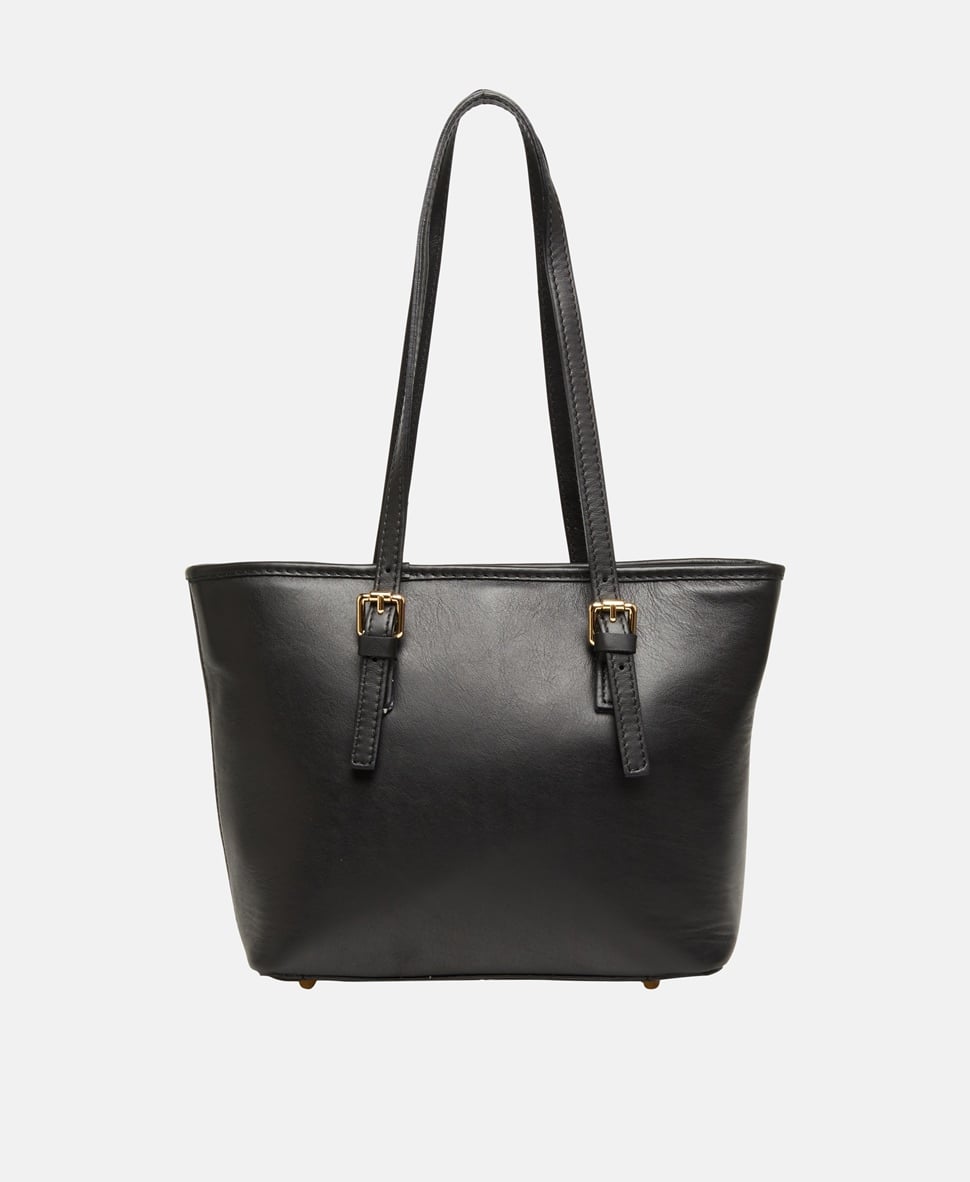 Santini Firenze kožená kabelka shopper Černá 4