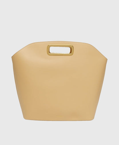 Kassandre kožená kabelka shopper Béžová 4